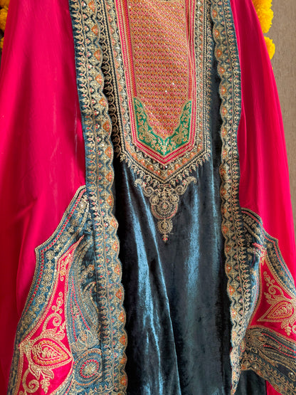 Velvet Marori Aari work suit