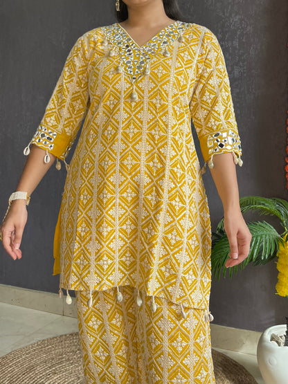 Lucknowi mirrorwork festive Coord set