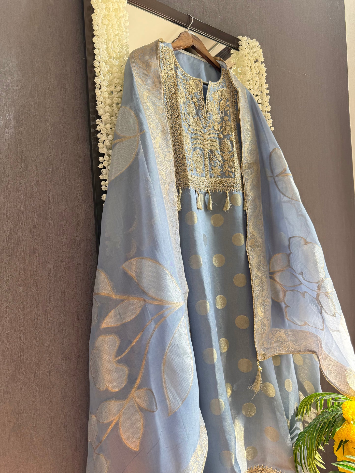 Luxurious Aari work Benarsi suit