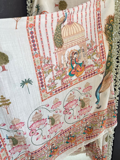 Mulmul cotton divine handwork suit