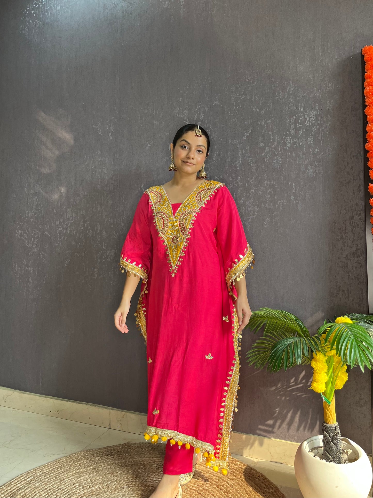Gotapatti aari work kaftan set