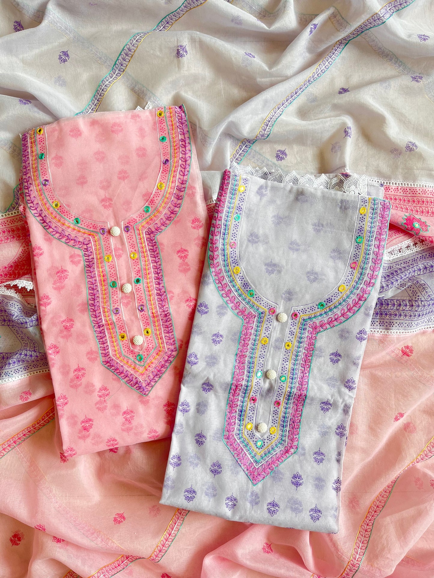 Kota doria aari work suits