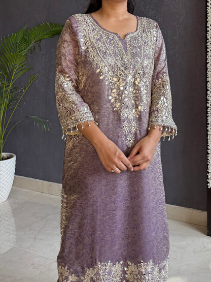 Tissue jacquard gotapatti mirror set