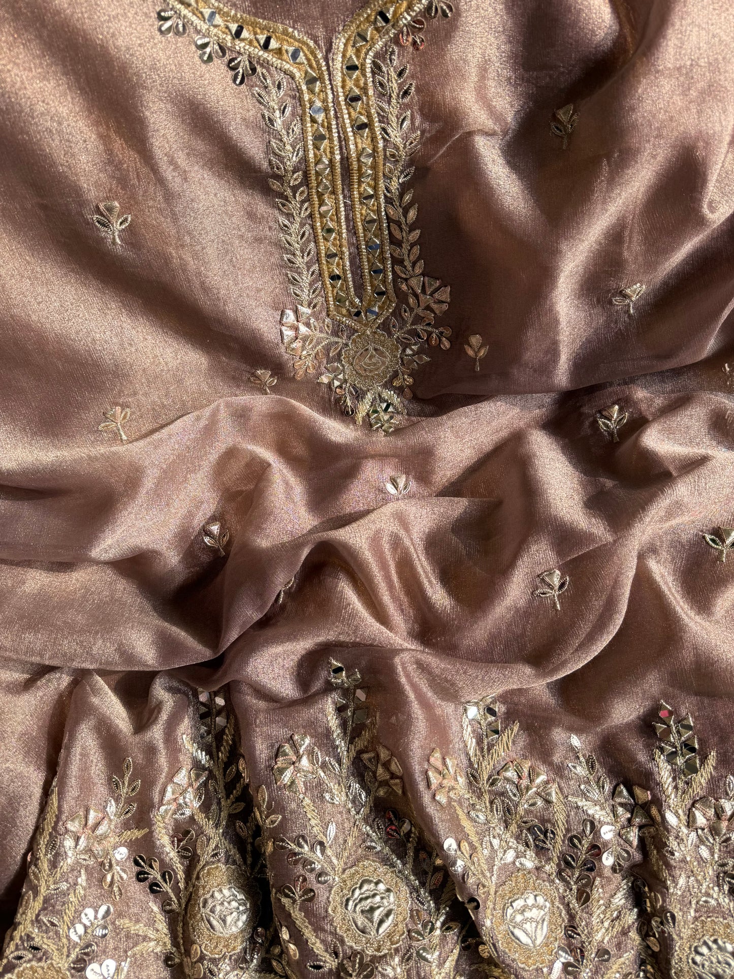 Luxurious Gotapatti Pure Tissue silk suit