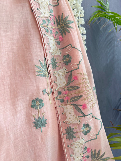Luxurious Mul chanderi pichwai suit