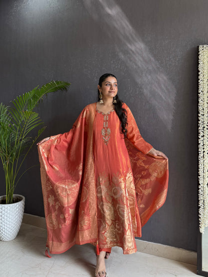 Benarsi handwork Anarkali set