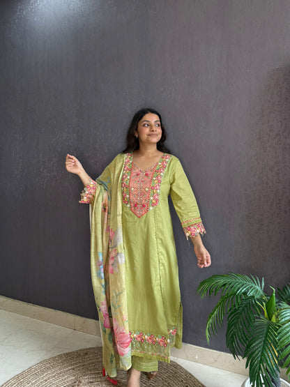 Aline cotton Handwork suit