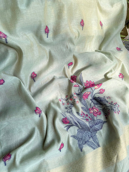 Light Chanderi Jamdani suit