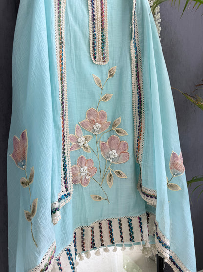 Luxurious Mul chanderi jute suit