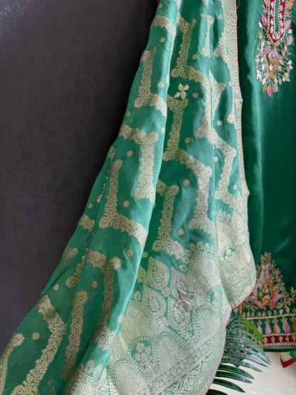 Luxurious Gotapatti satin silk suit