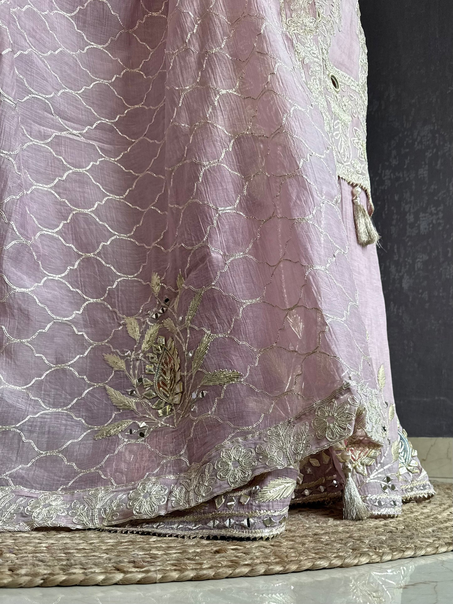 Luxurious mul cotton gotapatti sharara set