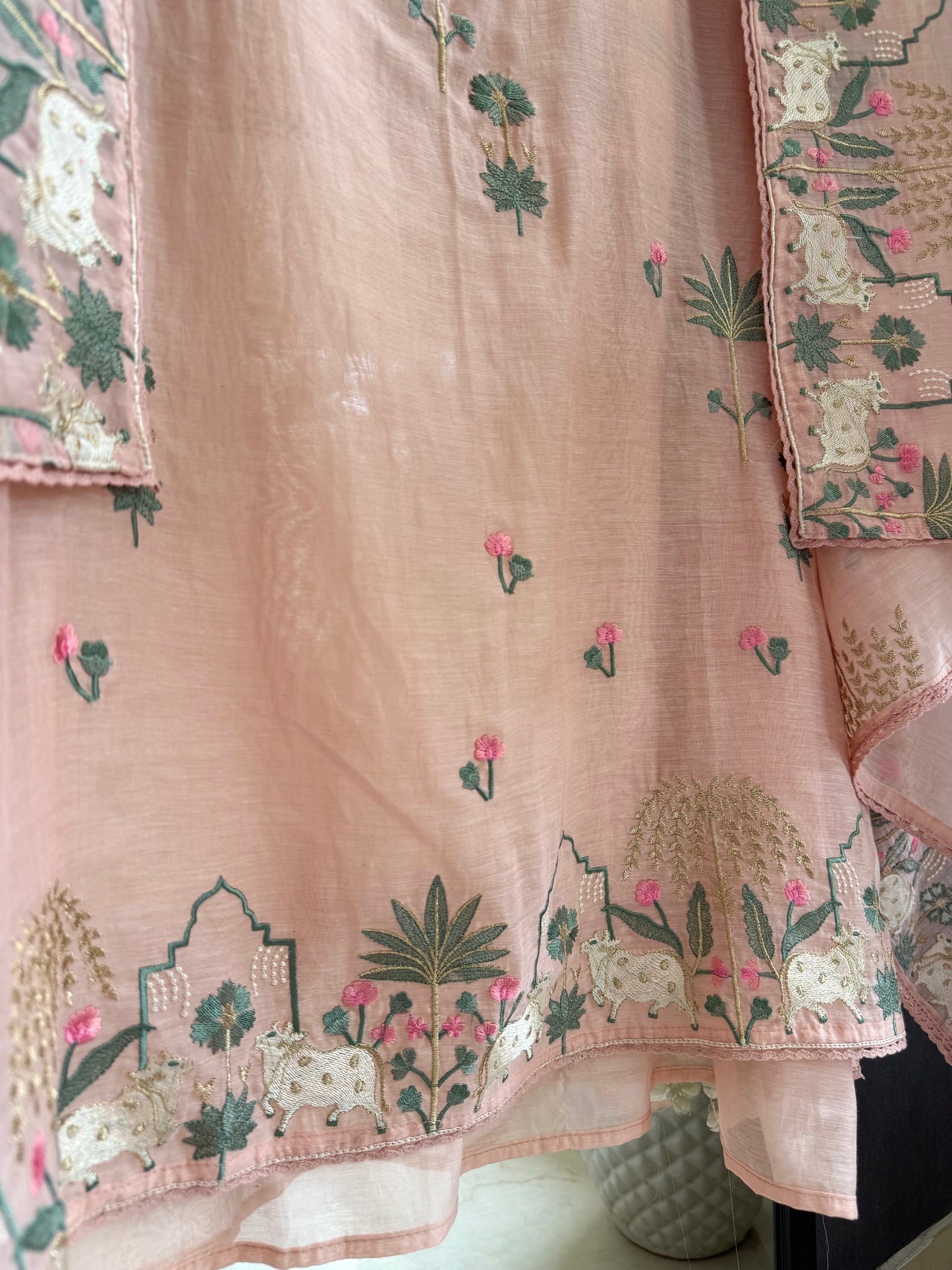Luxurious Mul chanderi pichwai suit
