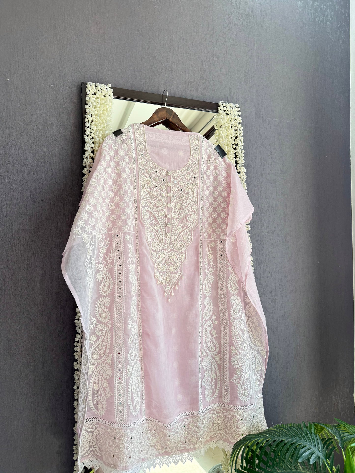 Luxurious Mul chanderi lucknowi handwork suit