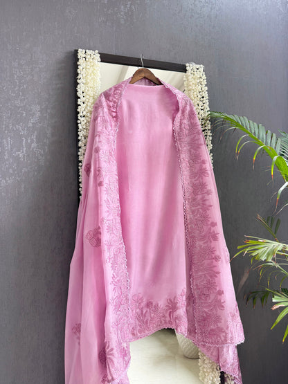 Organza appliqué work elephants suit