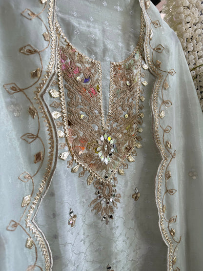 Luxurious Gotapatti Dori work Tissue silk suit
