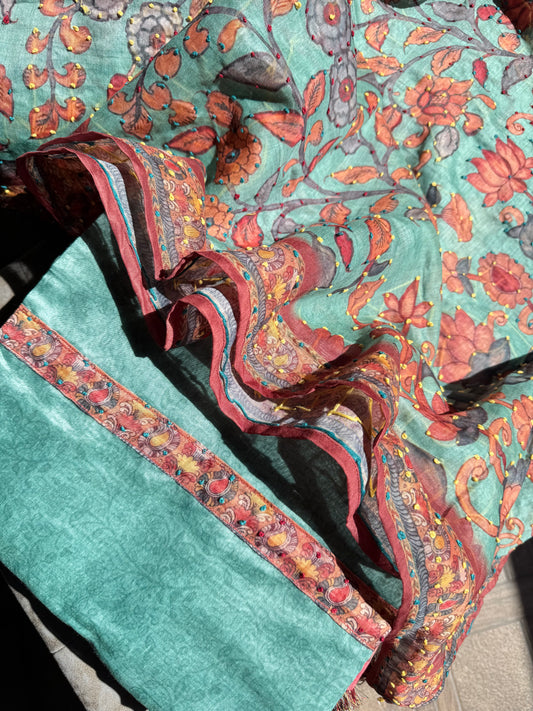 Maheshwari french knot lotus suit