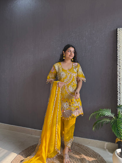 Luxurious raw silk Handwork set