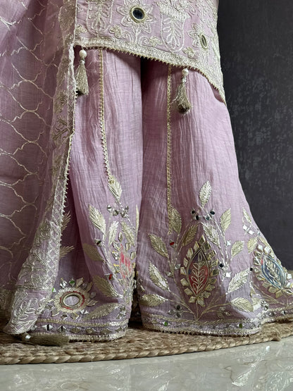 Luxurious mul cotton gotapatti sharara set