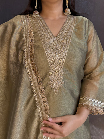 Tissue silk Handwork suit set