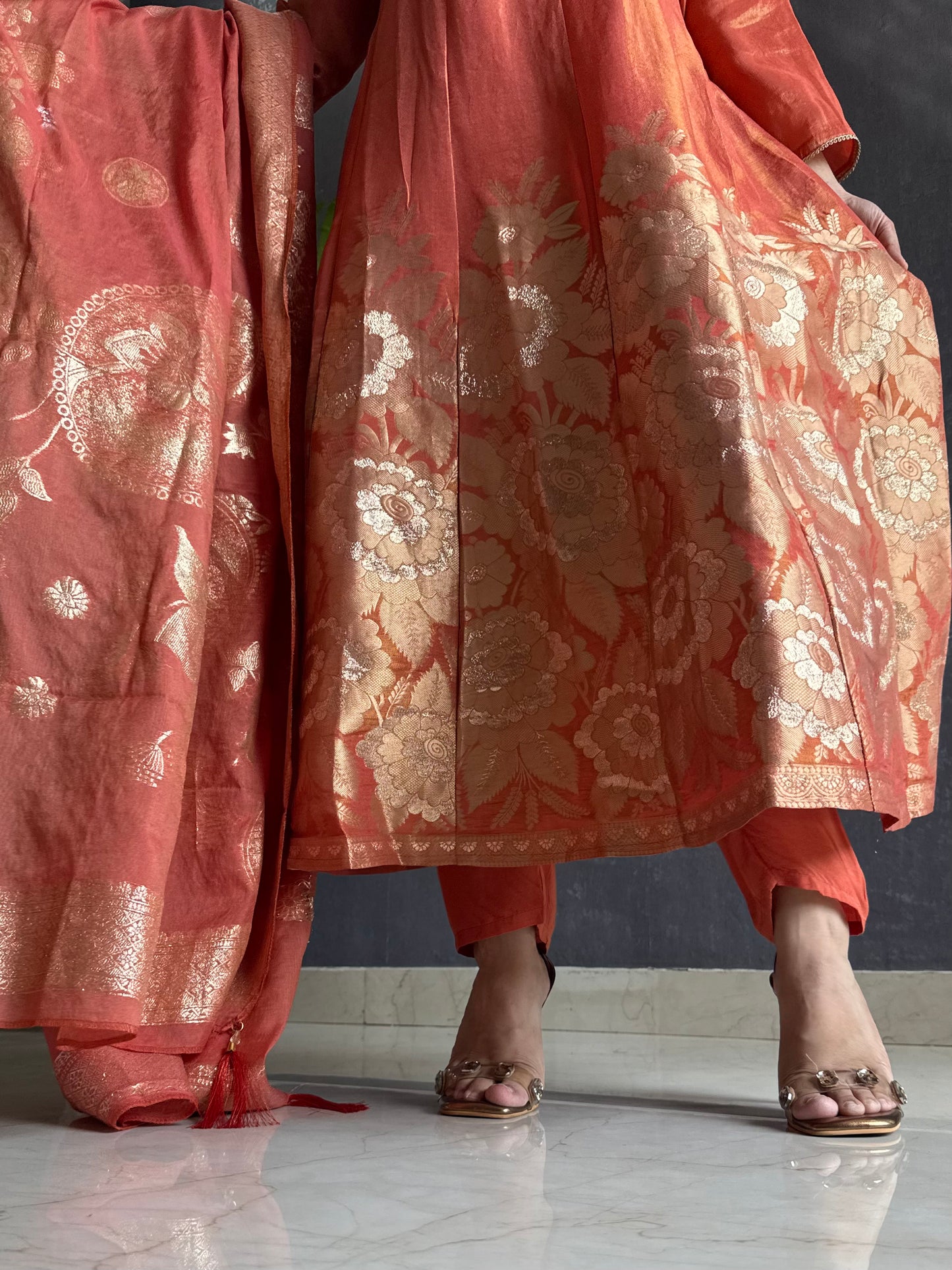 Benarsi handwork Anarkali set