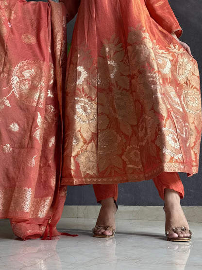 Benarsi handwork Anarkali set