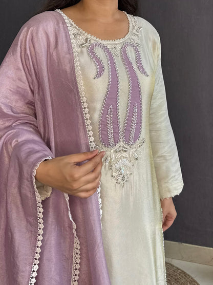 Tissue silk Handwork suit set