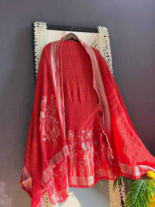 Luxurious crush benarsi lotus suit