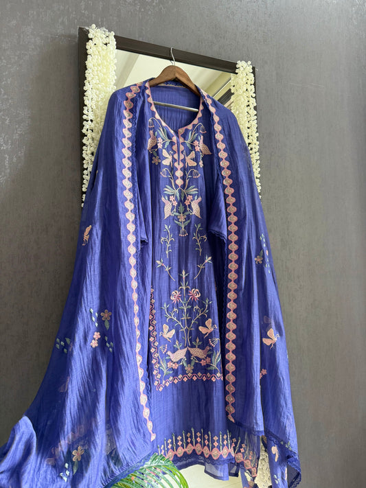 Luxurious Mul chanderi butterfly suit