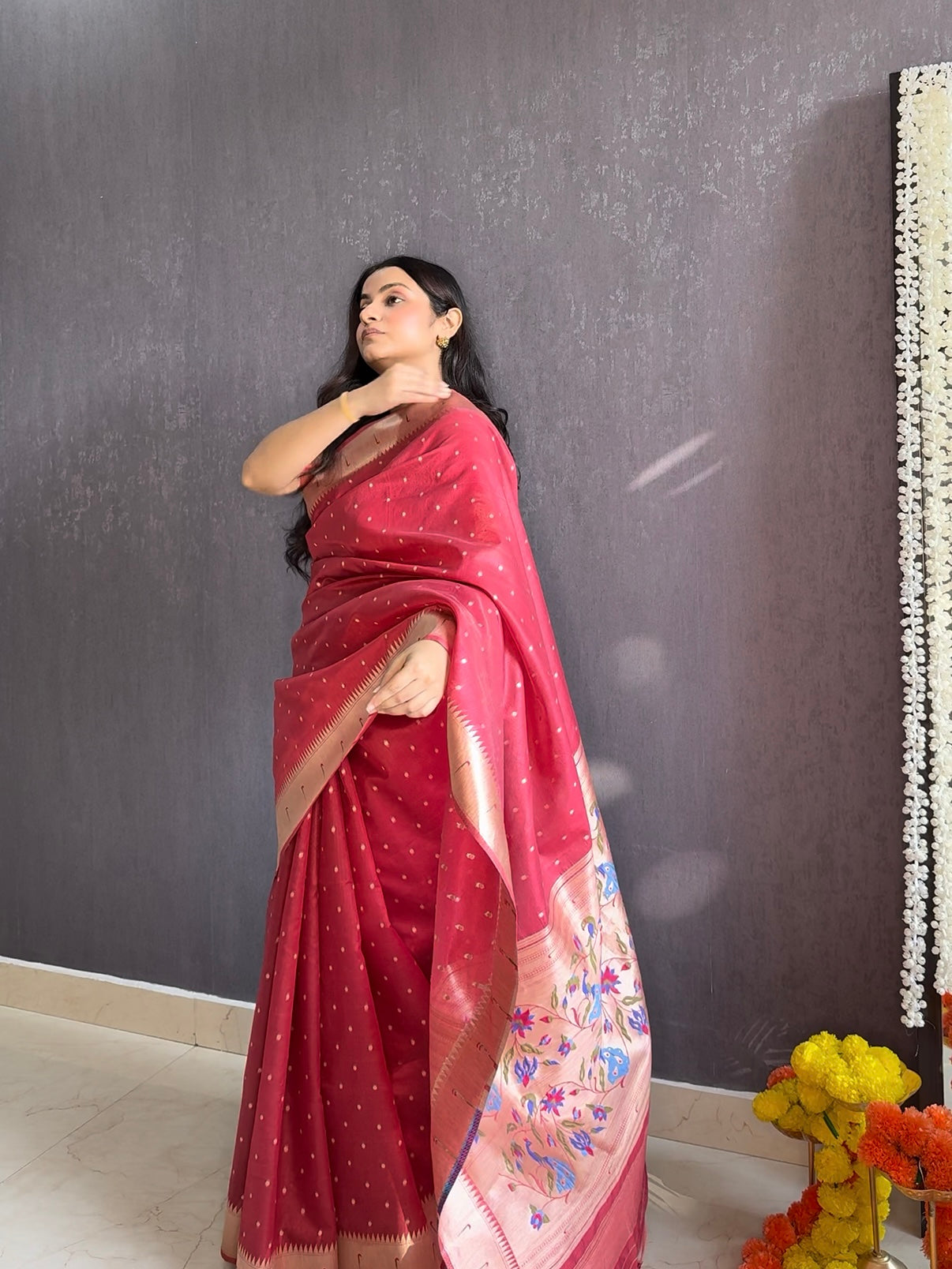 Tussar paithani saree