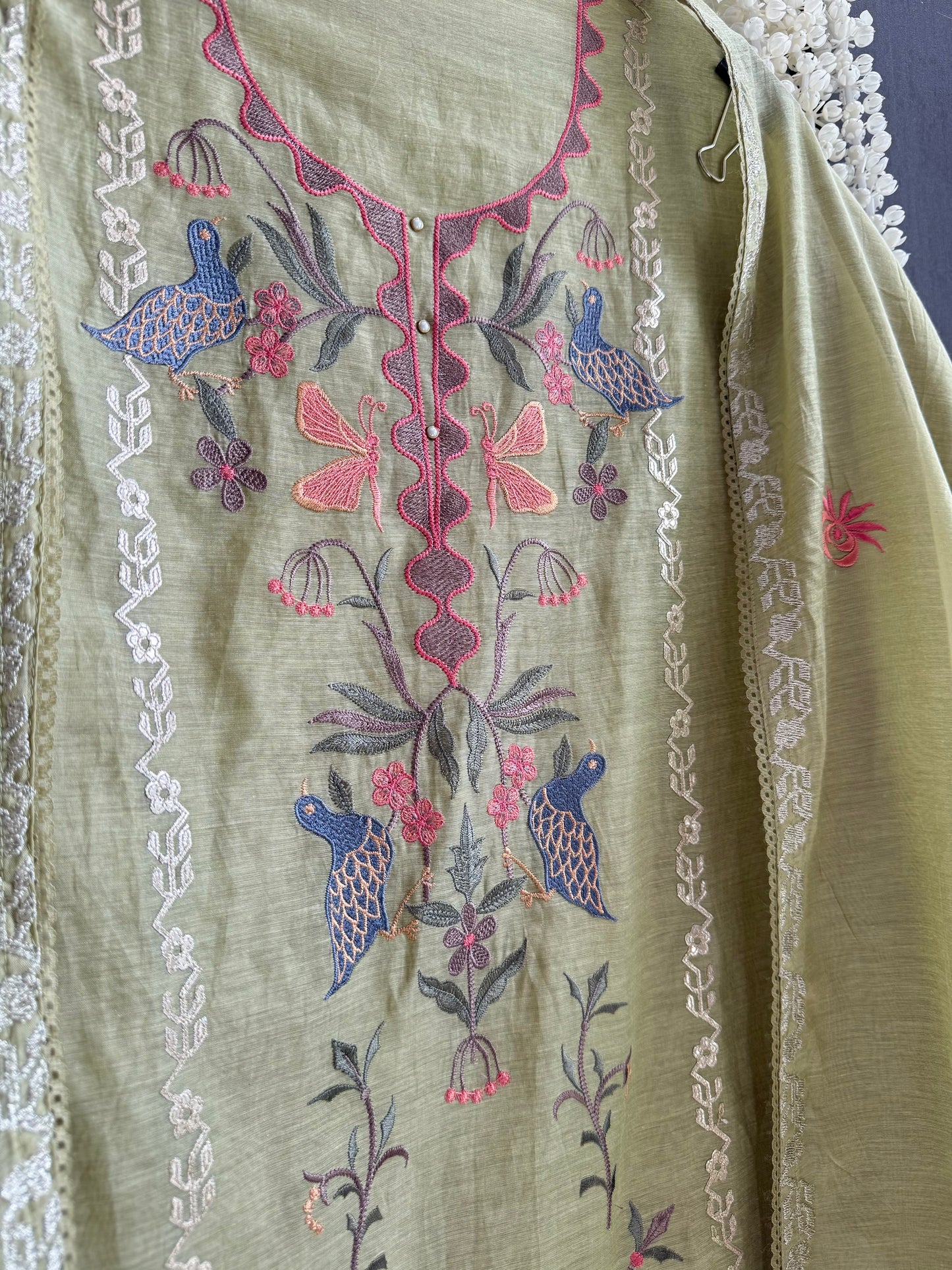 Luxurious Mul chanderi butterfly suit