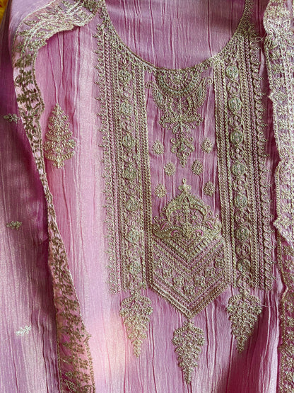 Crush tissue aari work suit