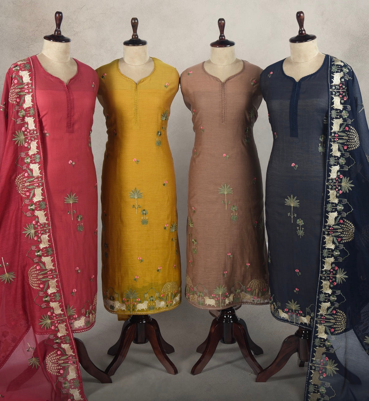 Luxurious Mul chanderi pichwai suit