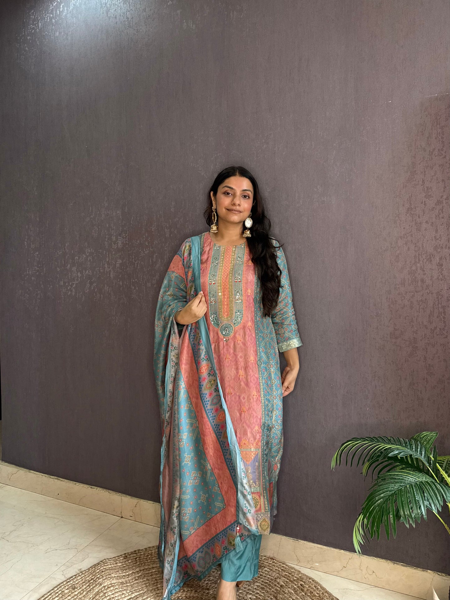 Meenakari Benarsi Handwork suit set