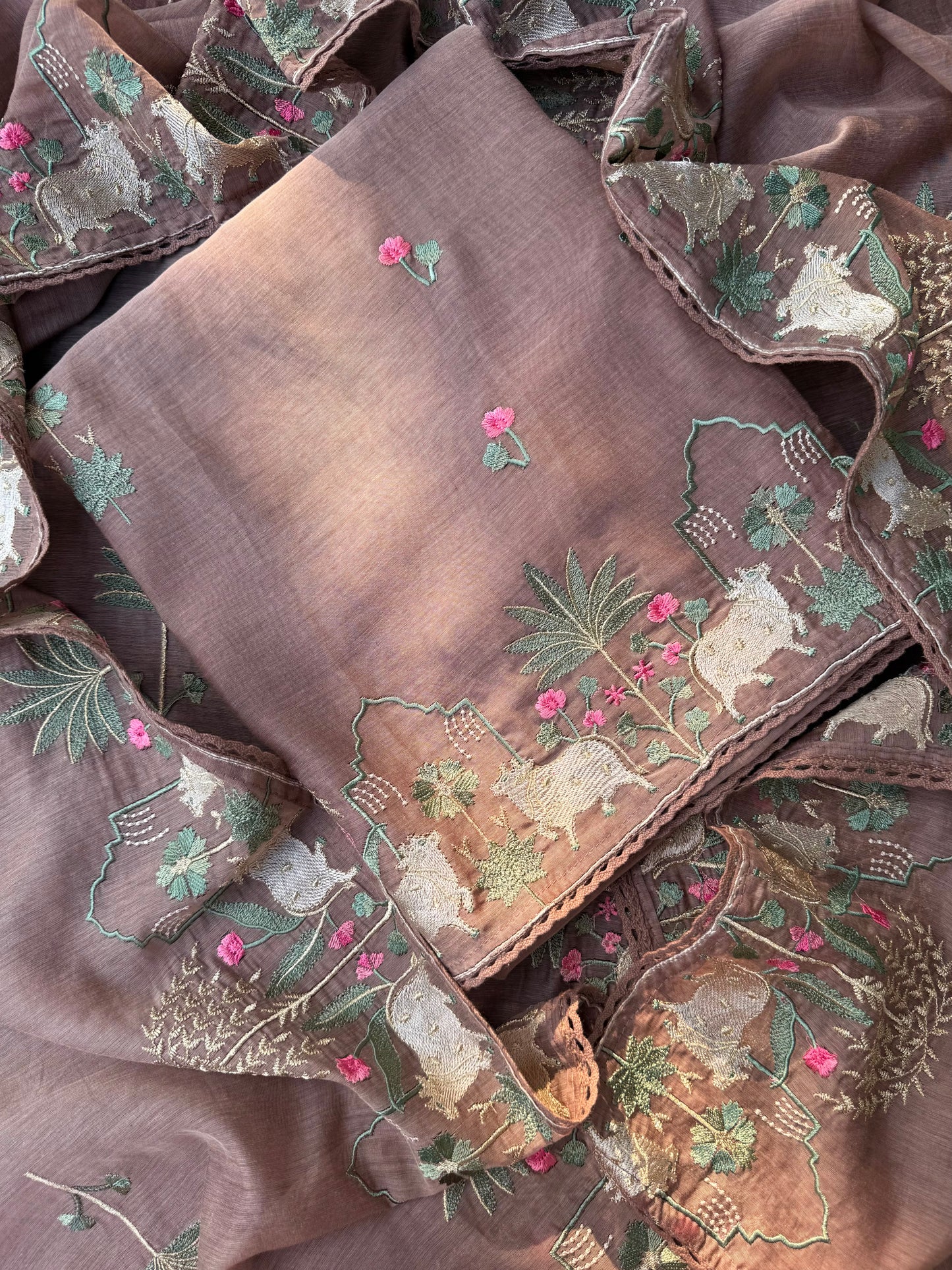 Luxurious Mul chanderi pichwai suit