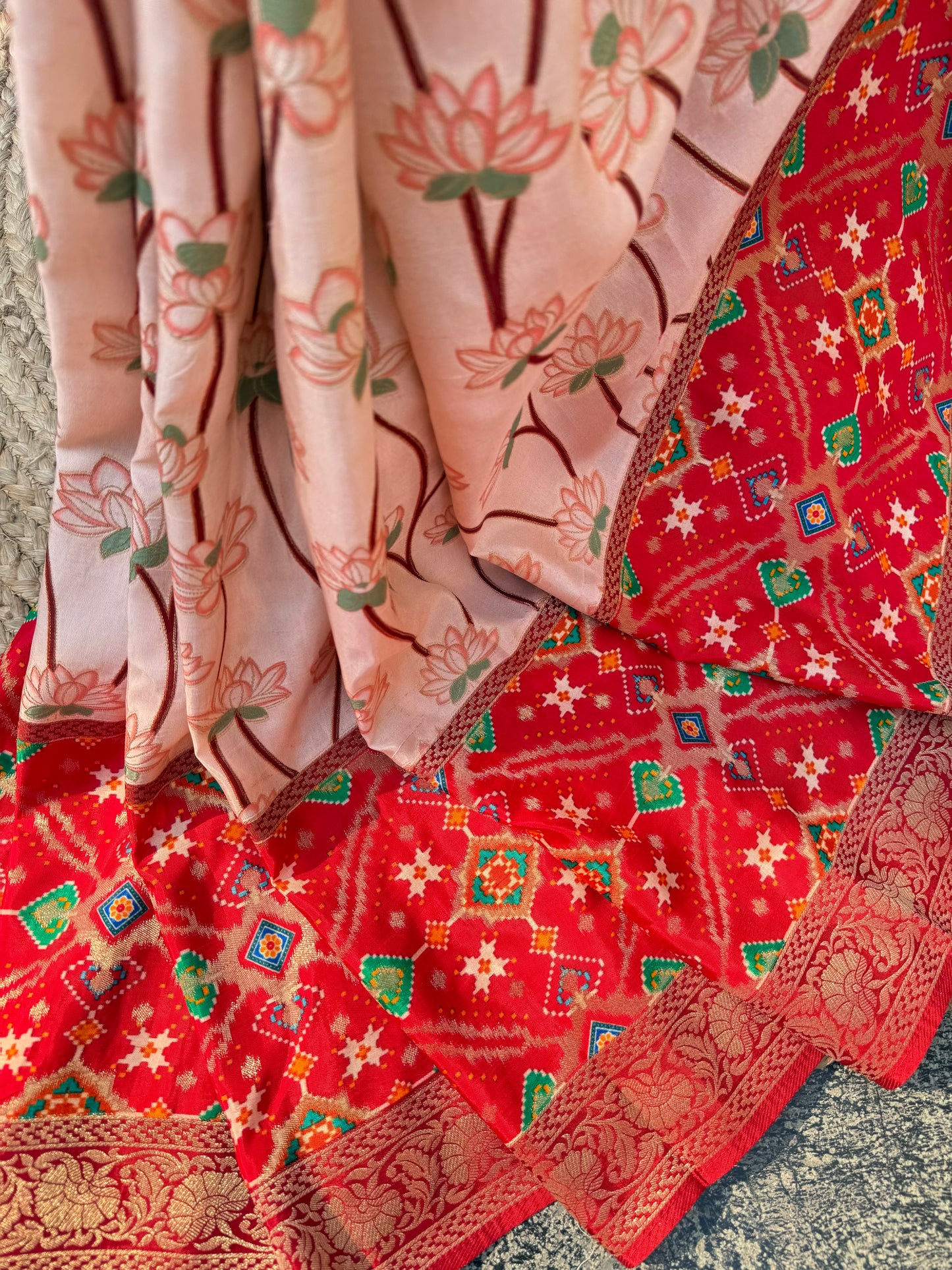 Patola Benarsi lotus saree