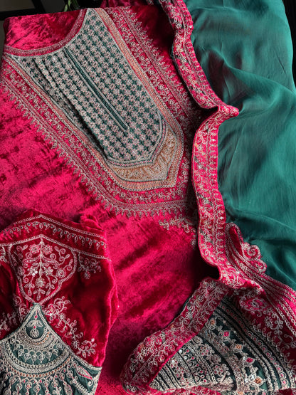 Velvet Marori Aari work suit