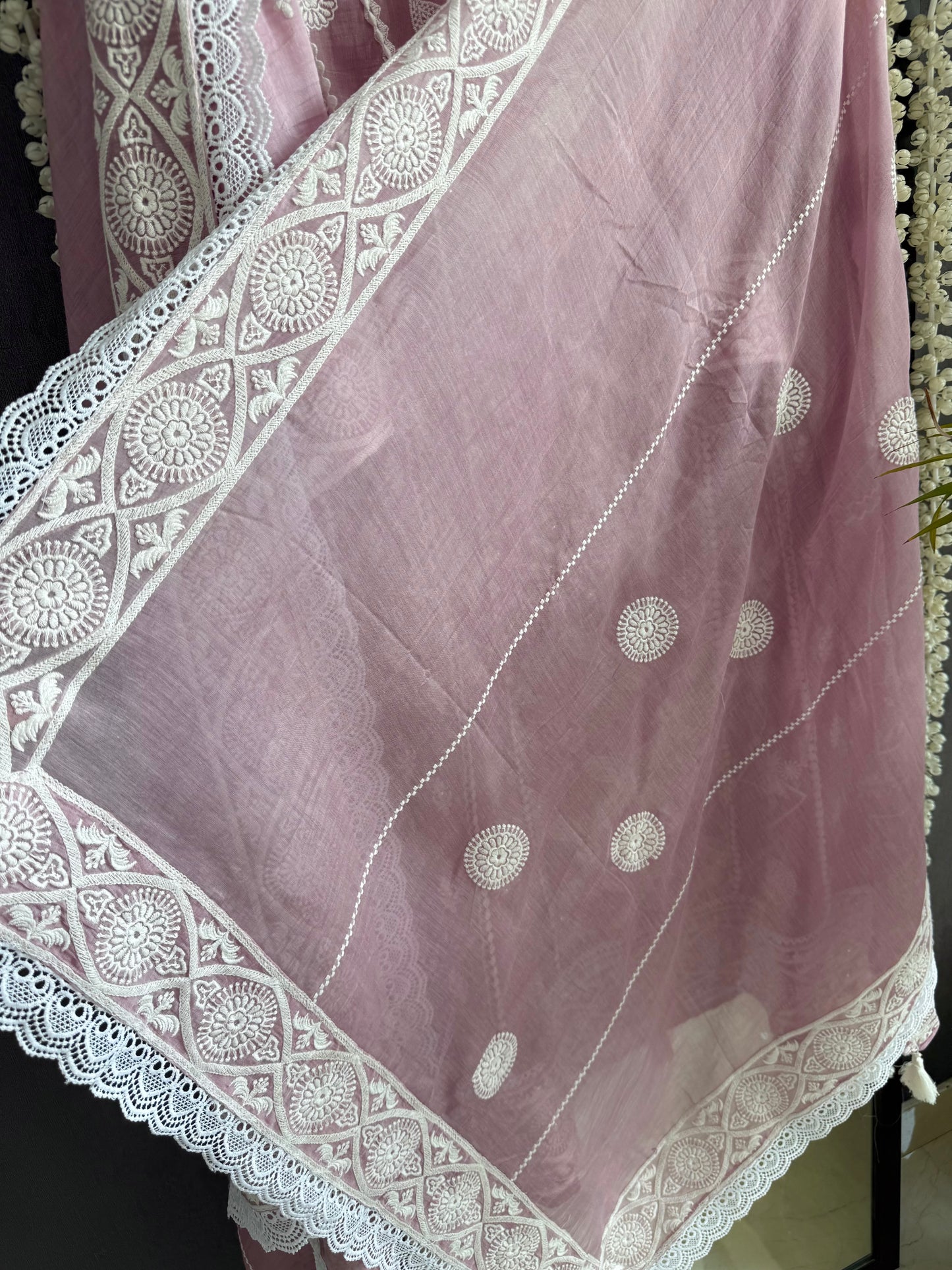Luxurious Mul chanderi lucknowi handwork suit