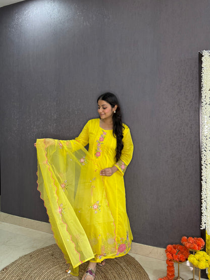 Kalidaar floral Anarkali set