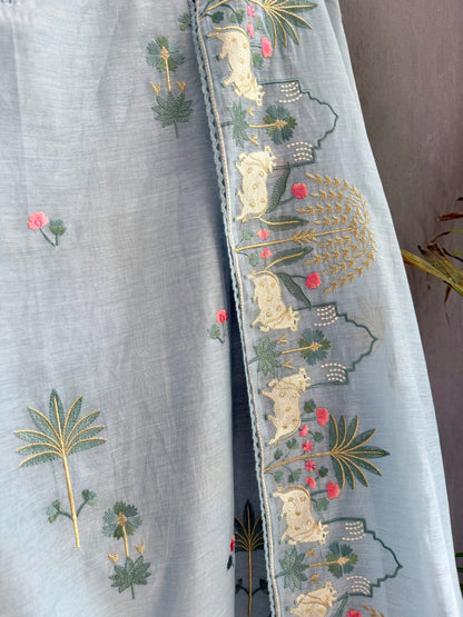 Luxurious Mul chanderi pichwai suit