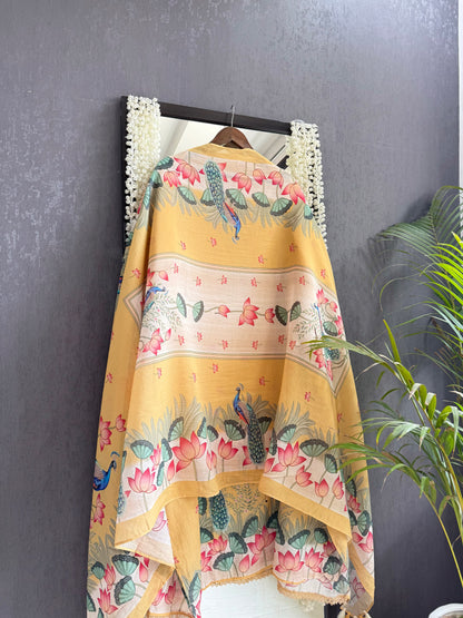 Mulmul cotton deers peacock handwork suit