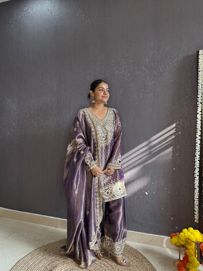 Luxurious mirrorwork farshi salwar set