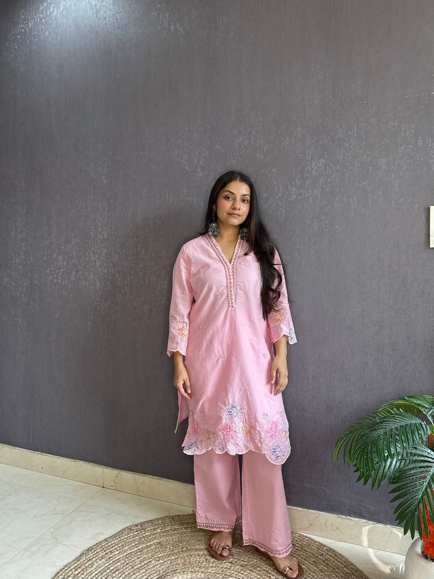 Premium cotton cutwork Coord set