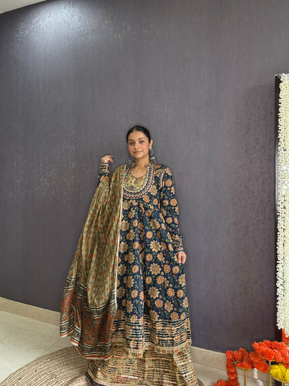 Pure cotton gota double Anarkali