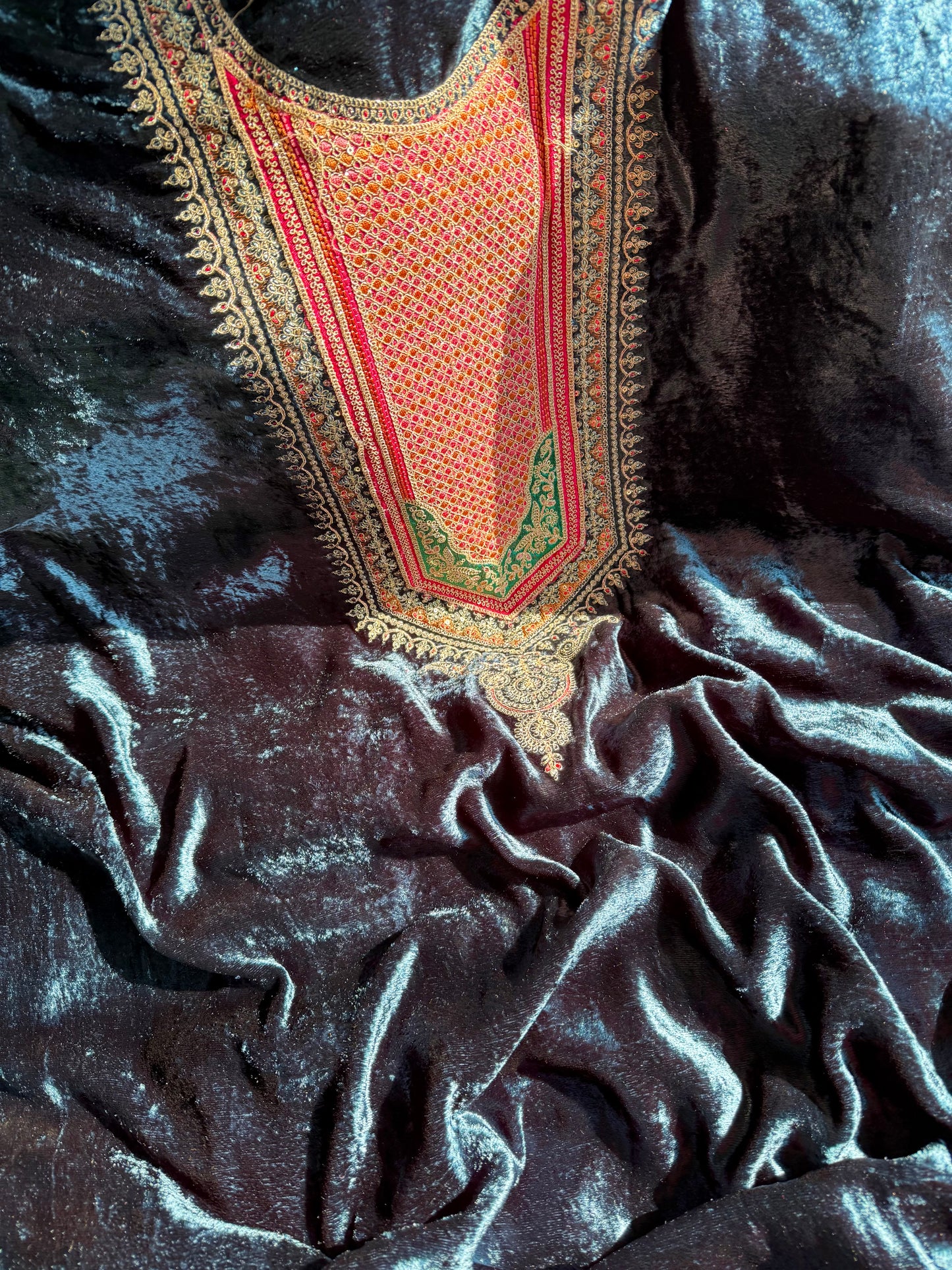 Velvet Marori Aari work suit