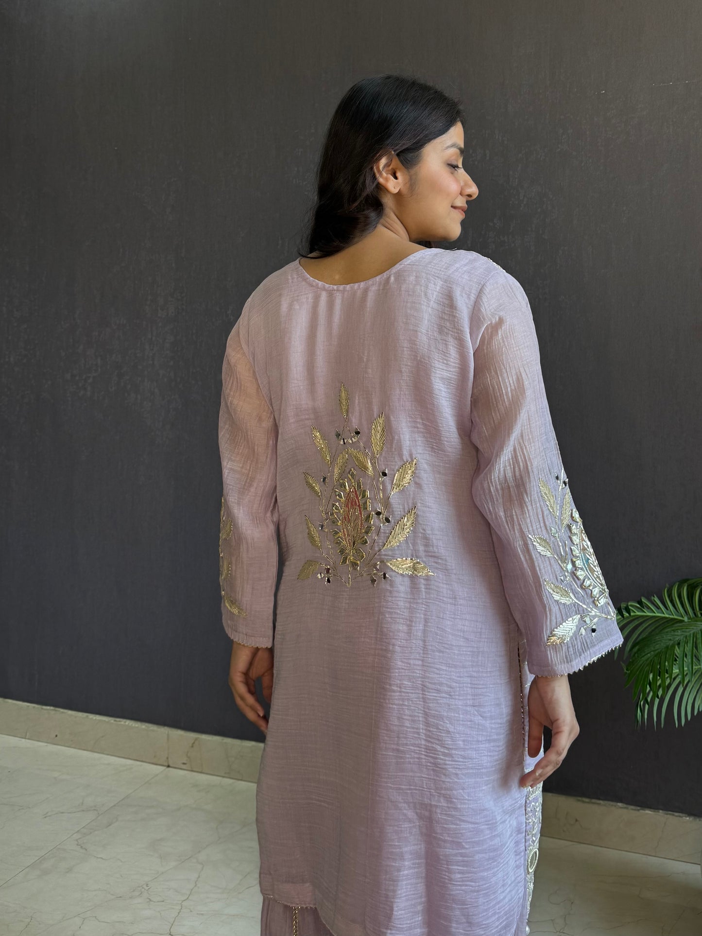 Luxurious mul cotton gotapatti sharara set