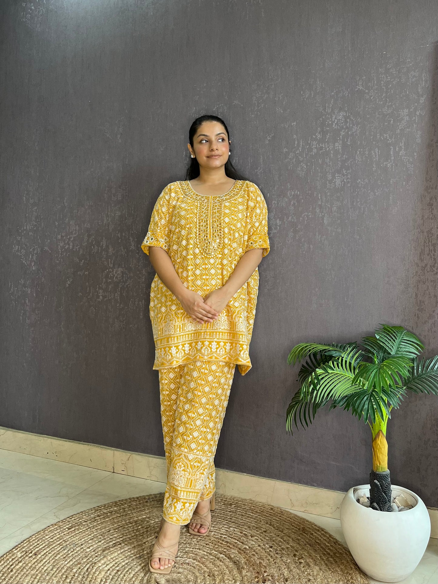 Lucknowi handwork festive Coord set
