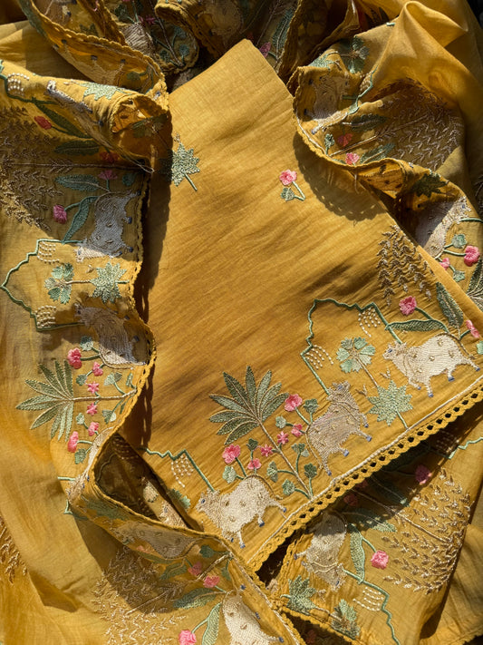 Luxurious Mul chanderi pichwai suit