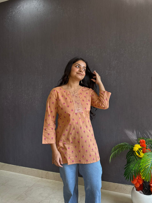 Lotus Printed short kurtas