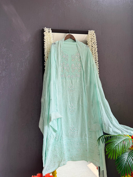 Lucknowi chikankari handwork suit