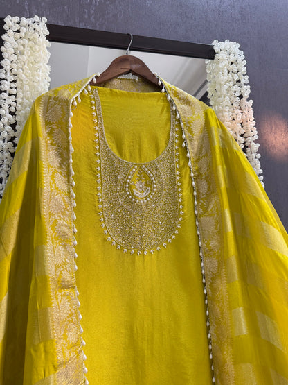 Tissue silk benarsi handwork suit